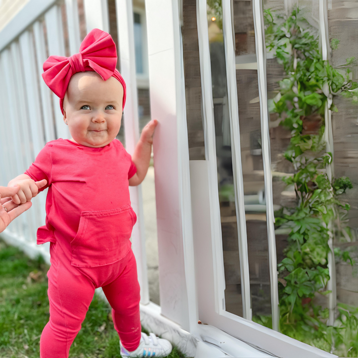Short Sleeve Romper - Strawberry