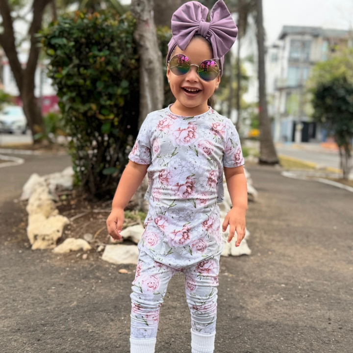 Short Sleeve Romper - Posh Peonies