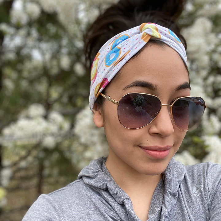 bumblito - adult headband - Sprinkles - Donut print stretchy adult headband