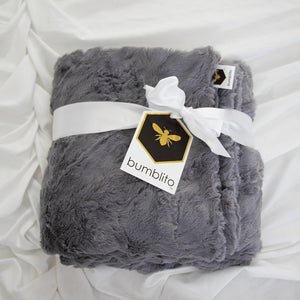 Baby Bee Luxe Blanket Plush - Graphite