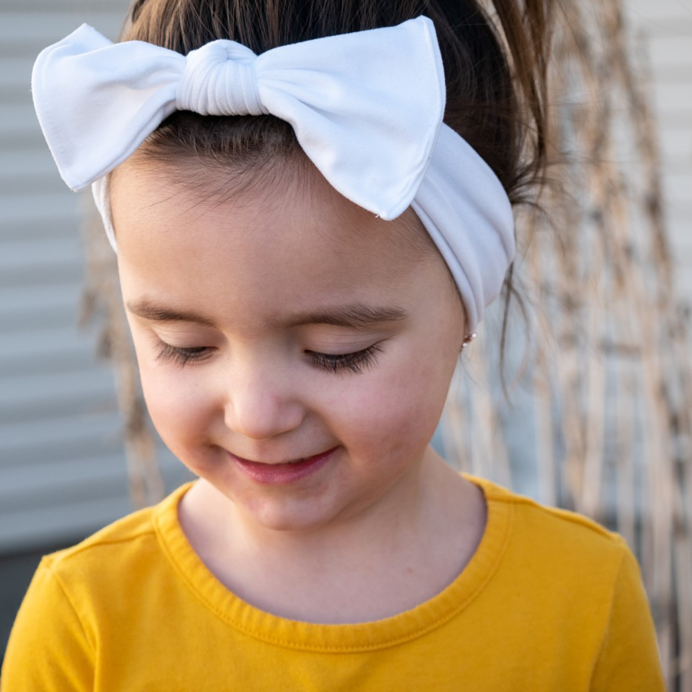 bumblito - Children's headband - Basic headband - white headband - stretchy soft headband