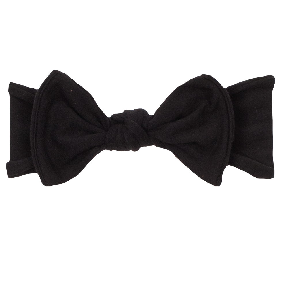 bumblito - children's headband - stretchy children's bow headband - Basic Black children's bow headband - solid black headband with bow