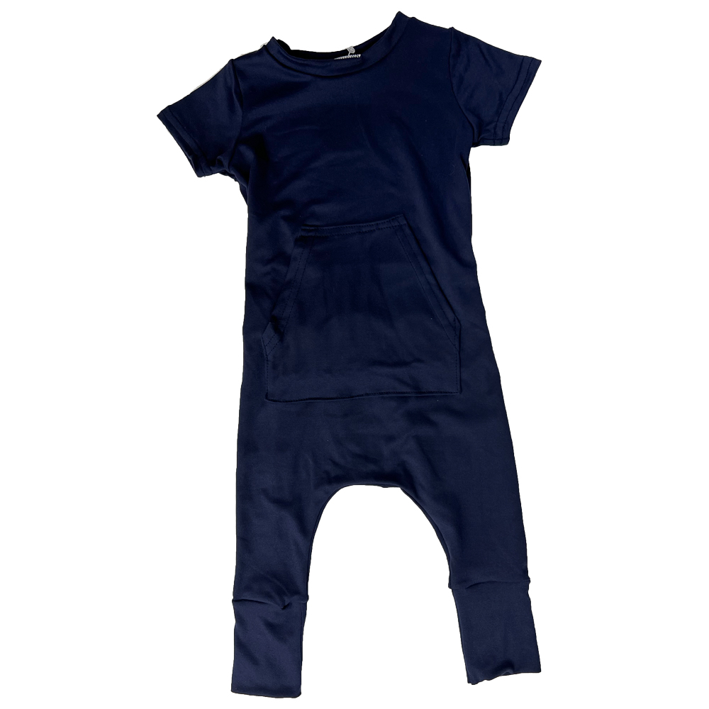 Short Sleeve Romper - Navy