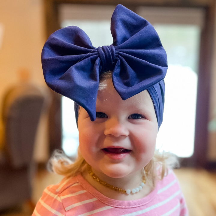 Big Bow Headband - Navy