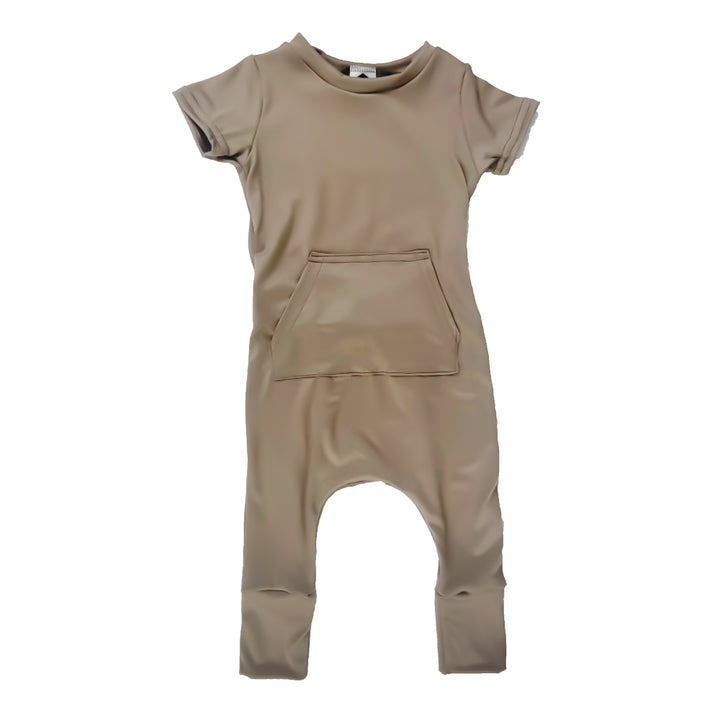Short Sleeve Romper - Sand