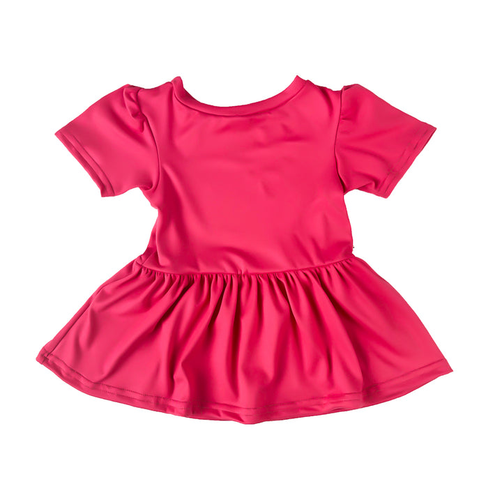 Short Sleeve Peplum Top - Strawberry