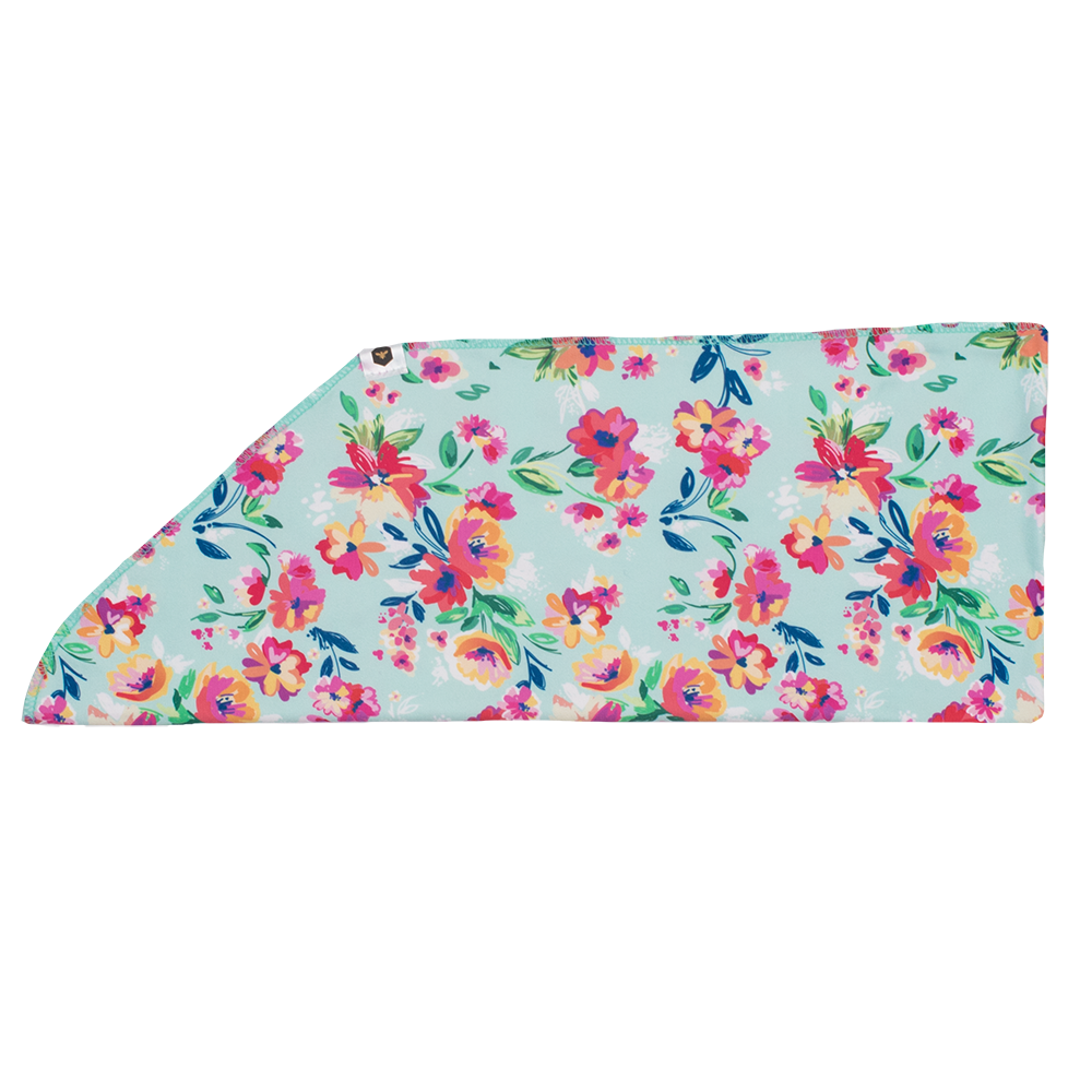 Tie-On Headband - Aqua Floral