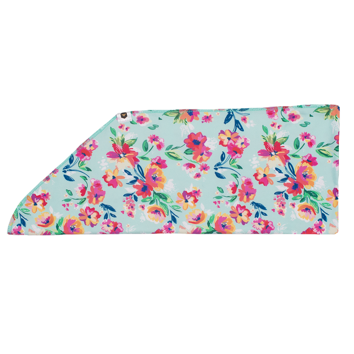 Tie-On Headband - Aqua Floral