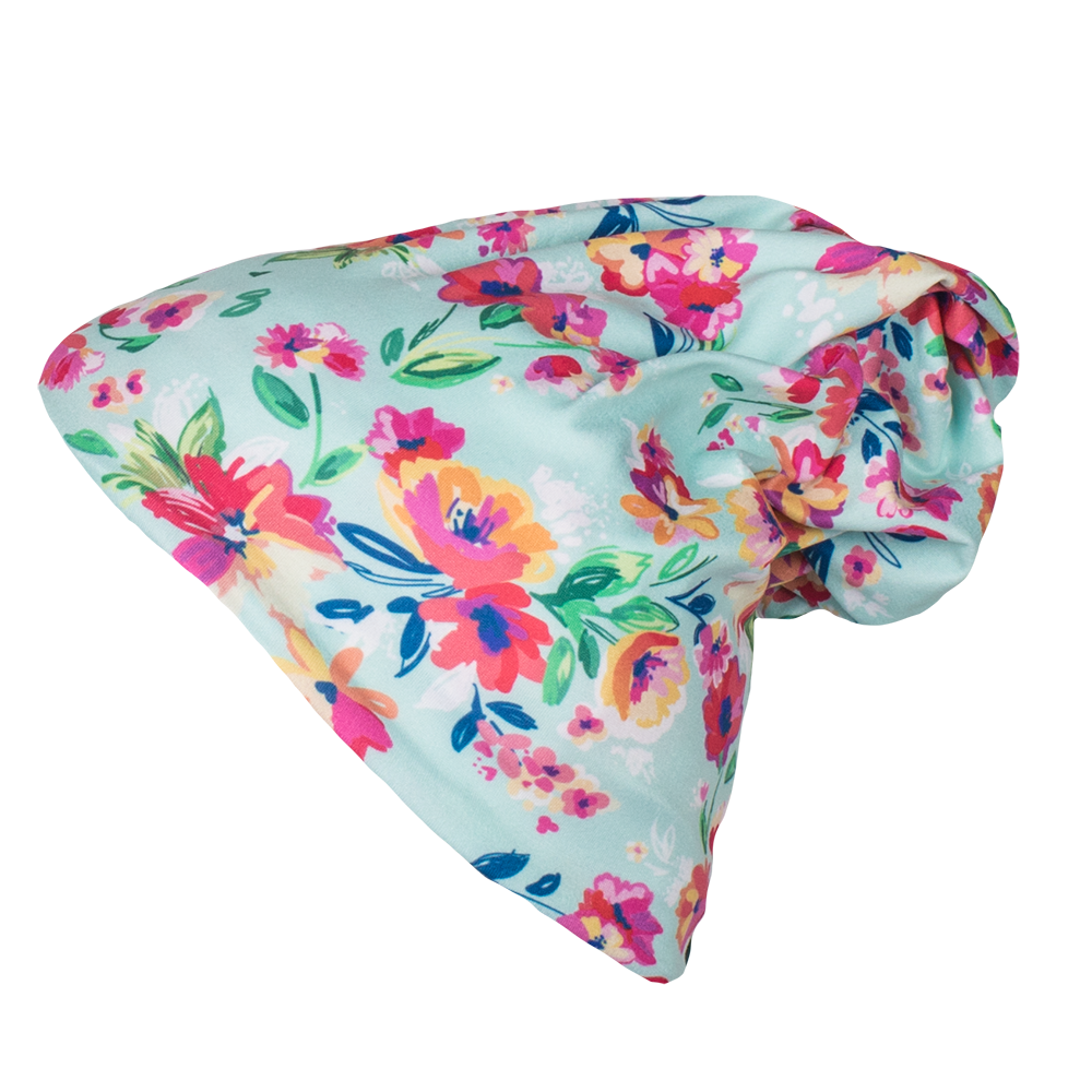 Beanie - Aqua Floral
