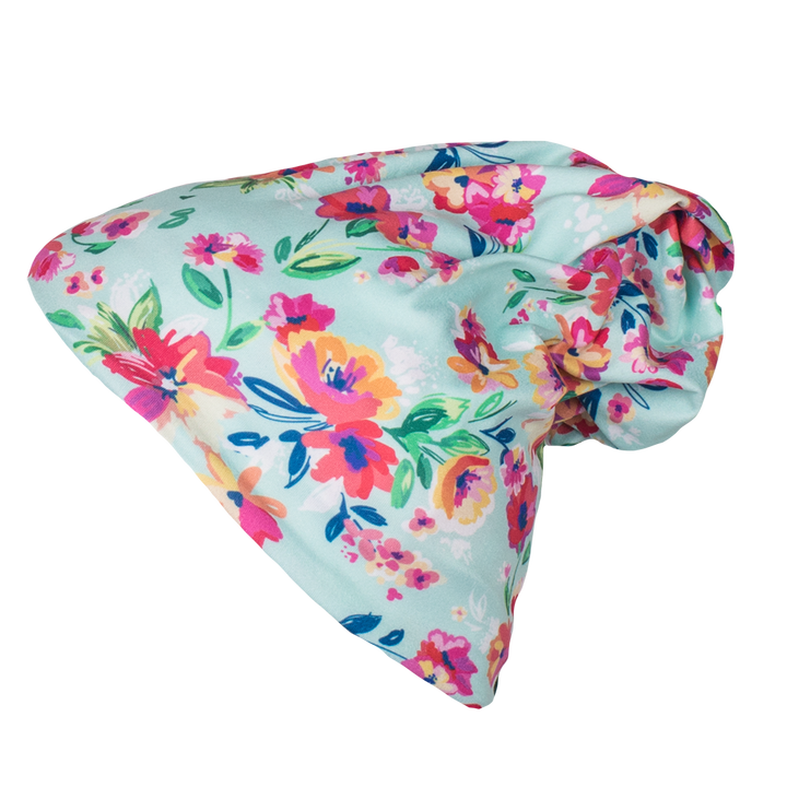 Beanie - Aqua Floral
