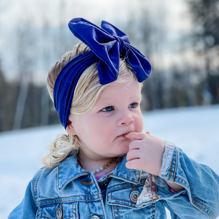 Big Bow Headband - Navy