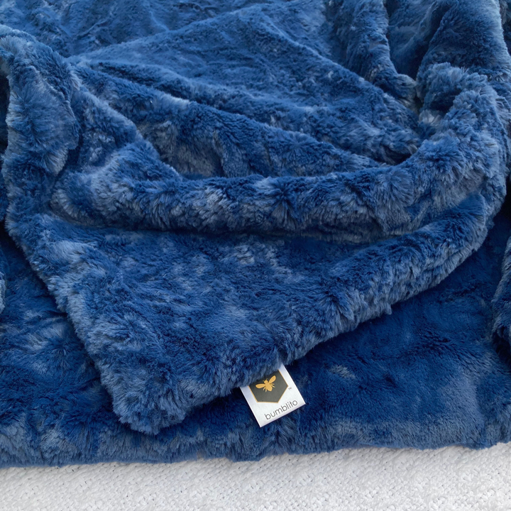 Baby Bee Luxe Blanket Plush - Navy