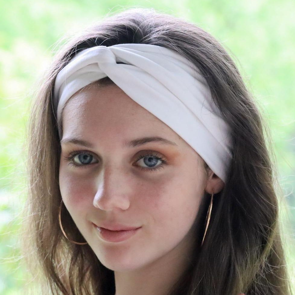 bumblito - adult headband - Basic white adult headband - Solid white stretchy headband - matching kids and adult headband